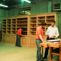 Bibliothèque en chêne fabrication ateliers Rigaux